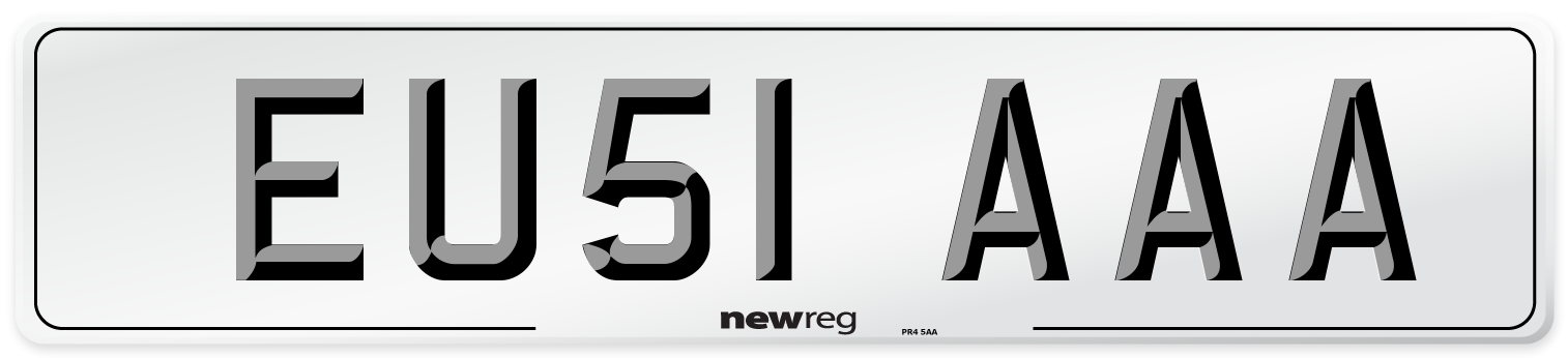 EU51 AAA Number Plate from New Reg